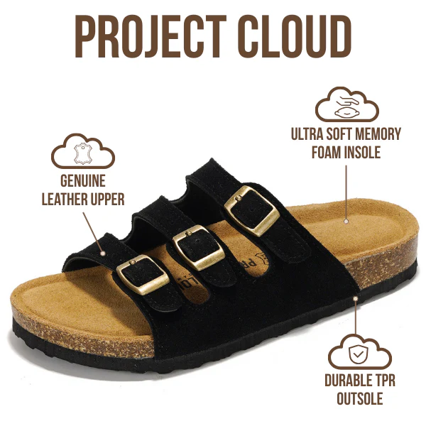 Project Cloud Women's | Genuine Leather Sandals | ProjectPlush | Memory Foam | Non-Slip - Capri - Image 36