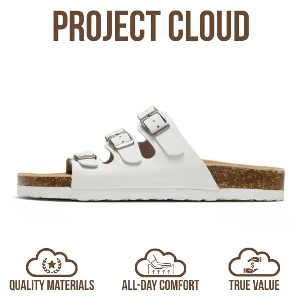 Project Cloud Women's | Genuine Leather Sandals | ProjectPlush | Memory Foam | Non-Slip - Capri - Image 4