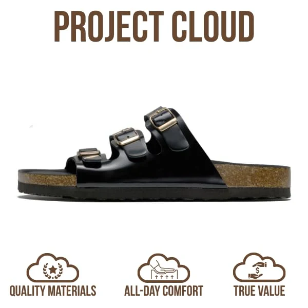 Project Cloud Women's | Genuine Leather Sandals | ProjectPlush | Memory Foam | Non-Slip - Capri - Image 48