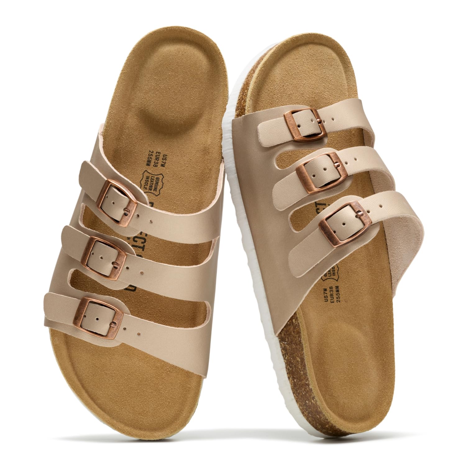 Project Cloud Women's | Genuine Leather Sandals | ProjectPlush | Memory Foam | Non-Slip - Capri - Image 50