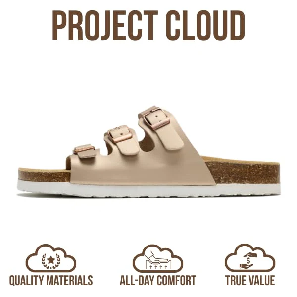 Project Cloud Women's | Genuine Leather Sandals | ProjectPlush | Memory Foam | Non-Slip - Capri - Image 53