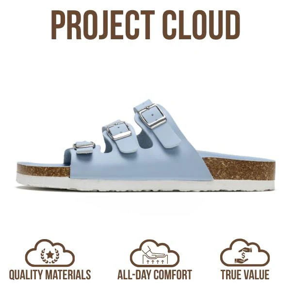 Project Cloud Women's | Genuine Leather Sandals | ProjectPlush | Memory Foam | Non-Slip - Capri - Image 58