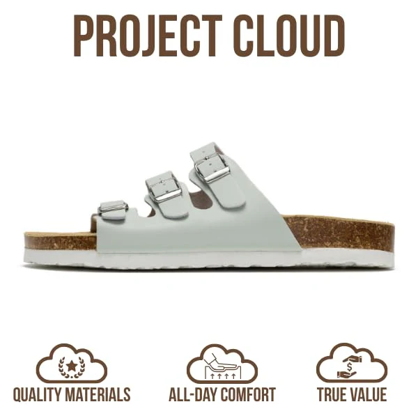 Project Cloud Women's | Genuine Leather Sandals | ProjectPlush | Memory Foam | Non-Slip - Capri - Image 68
