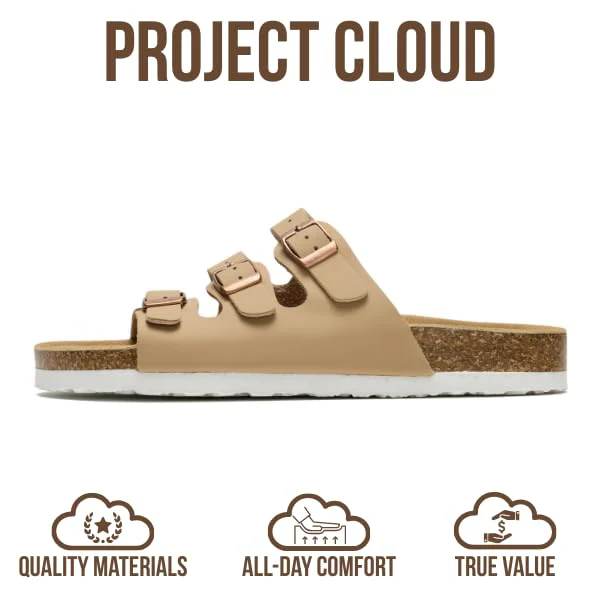 Project Cloud Women's | Genuine Leather Sandals | ProjectPlush | Memory Foam | Non-Slip - Capri - Image 9