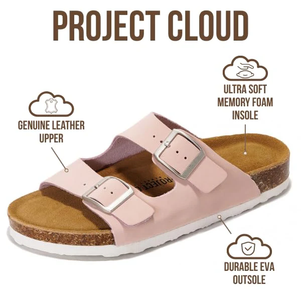 Project Cloud Women's | 100% Genuine Leather Womens Sandals | Memory Foam | Lightweight | Non-Slip - Venita - Image 108