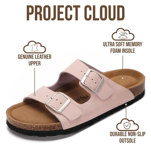 Project Cloud Women's | 100% Genuine Leather Womens Sandals | Memory Foam | Lightweight | Non-Slip - Venita - Image 114