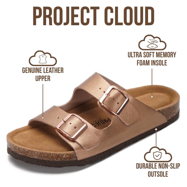 Project Cloud Women's | 100% Genuine Leather Womens Sandals | Memory Foam | Lightweight | Non-Slip - Venita - Image 119