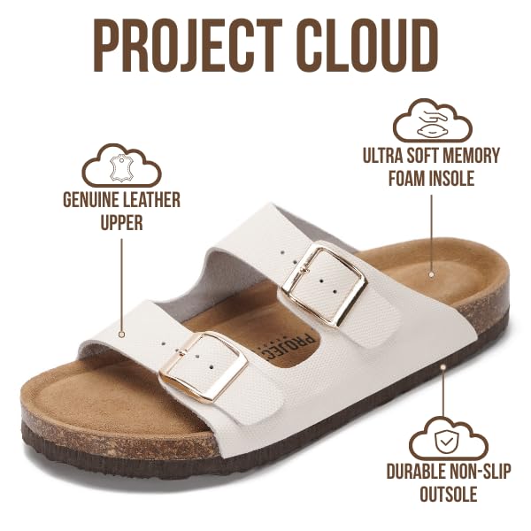 Project Cloud Women's | 100% Genuine Leather Womens Sandals | Memory Foam | Lightweight | Non-Slip - Venita - Image 124