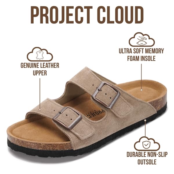 Project Cloud Women's | 100% Genuine Leather Womens Sandals | Memory Foam | Lightweight | Non-Slip - Venita - Image 129