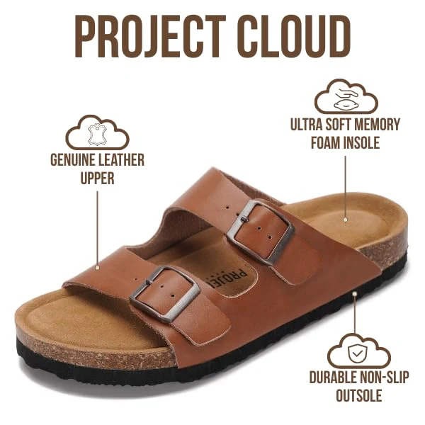 Project Cloud Women's | 100% Genuine Leather Womens Sandals | Memory Foam | Lightweight | Non-Slip - Venita - Image 140