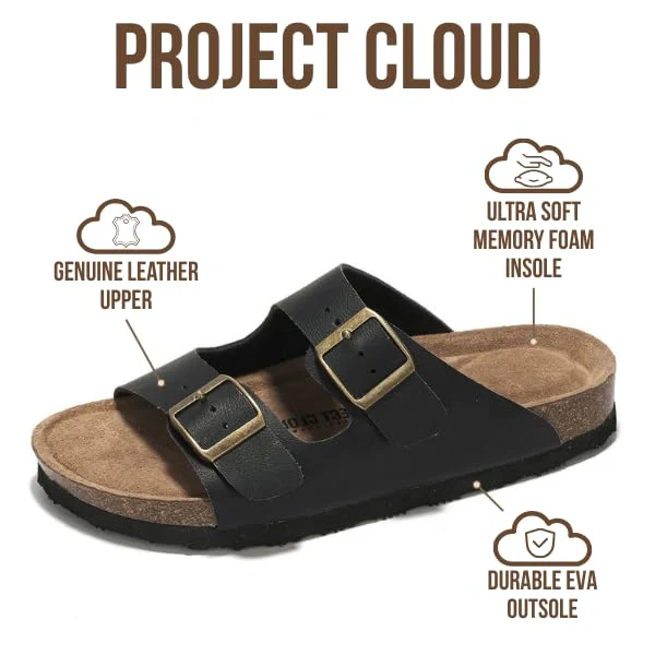 Project Cloud Women's | 100% Genuine Leather Womens Sandals | Memory Foam | Lightweight | Non-Slip - Venita - Image 51