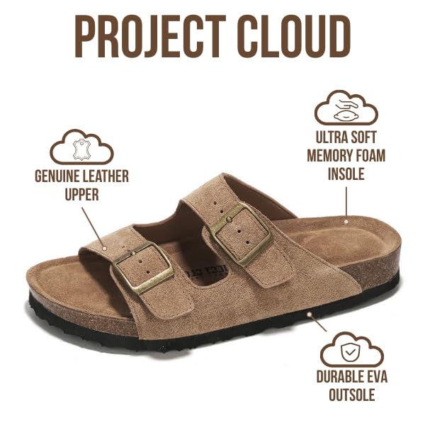 Project Cloud Women's | 100% Genuine Leather Womens Sandals | Memory Foam | Lightweight | Non-Slip - Venita - Image 57