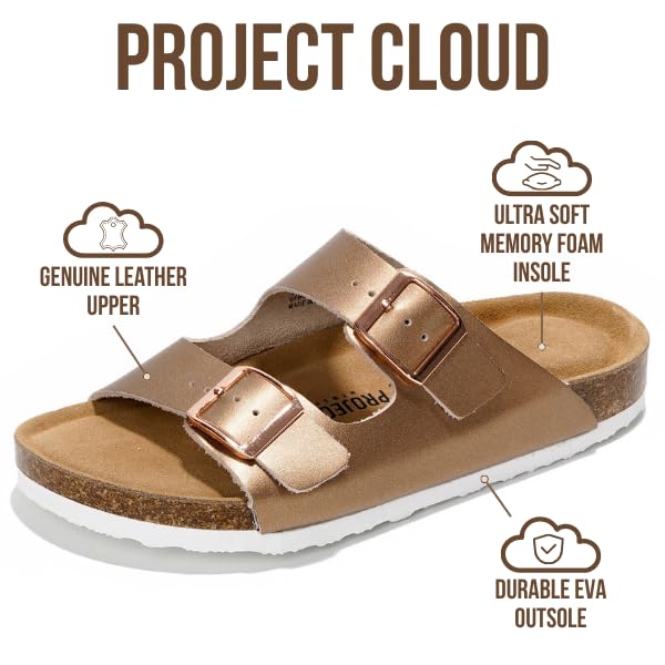 Project Cloud Women's | 100% Genuine Leather Womens Sandals | Memory Foam | Lightweight | Non-Slip - Venita - Image 90