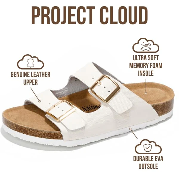 Project Cloud Women's | 100% Genuine Leather Womens Sandals | Memory Foam | Lightweight | Non-Slip - Venita - Image 96
