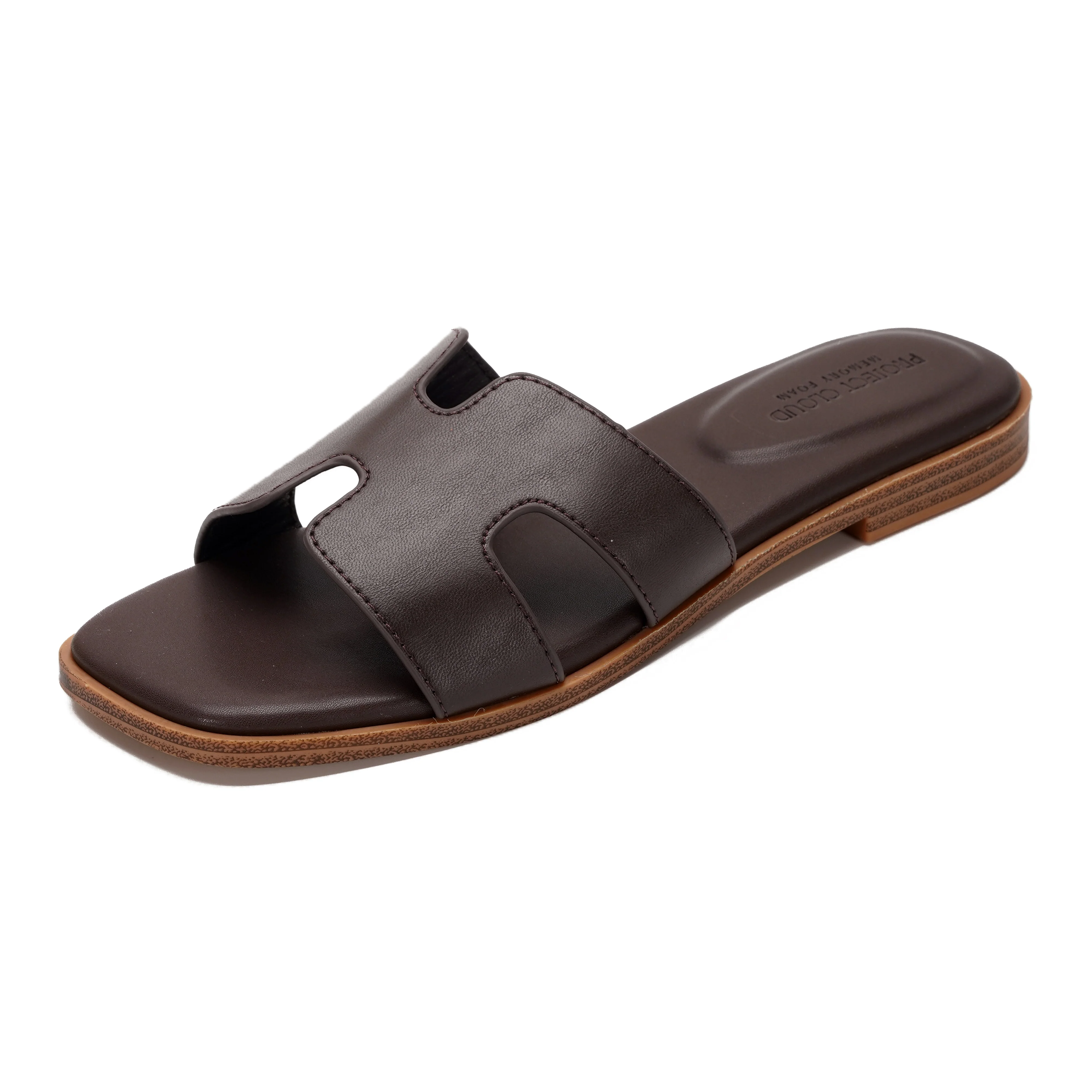 Project Cloud Women's | Genuine Leather Flat Summer Sandals | Memory Foam | Lightweight | Non-Slip - Jannel - Image 105
