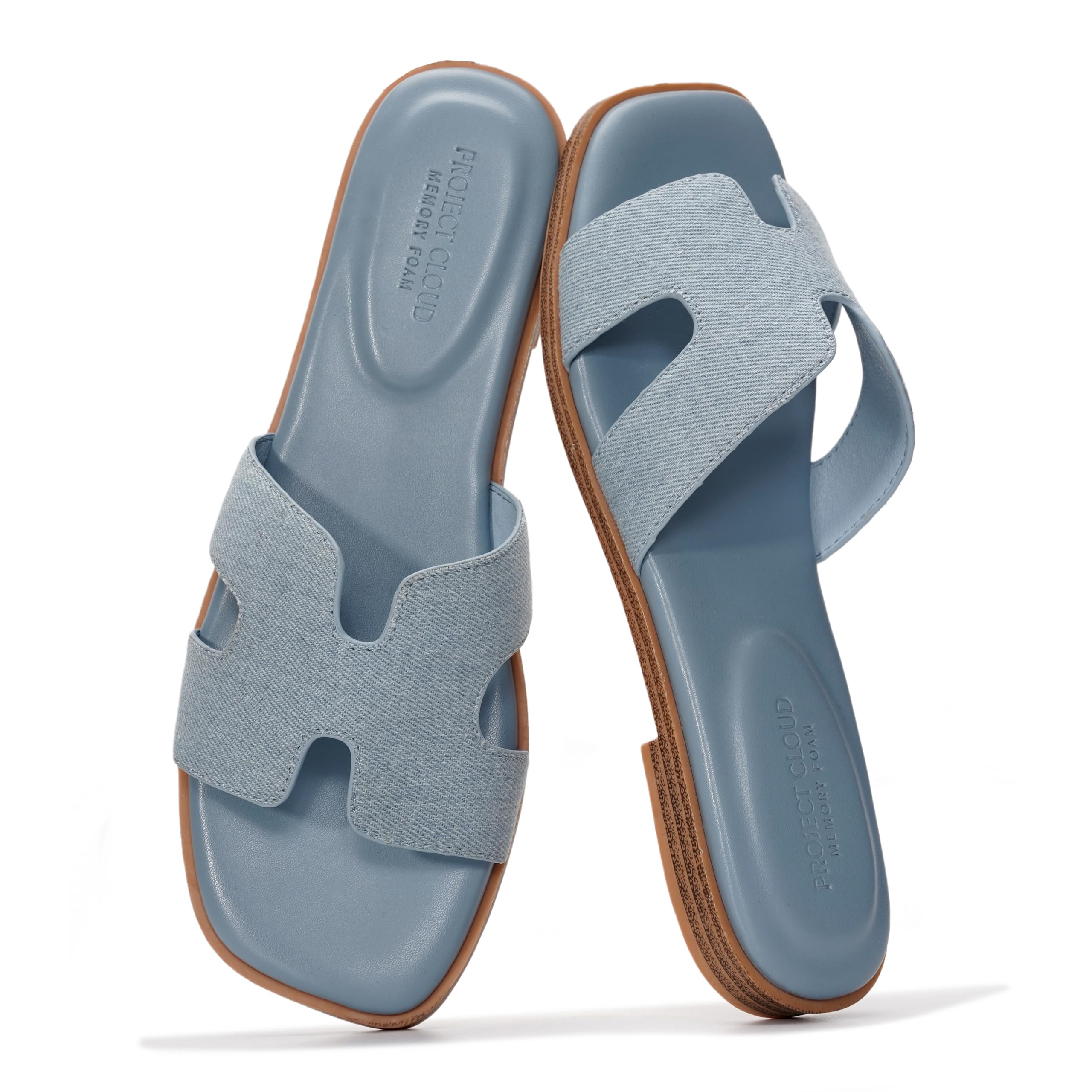 Project Cloud Women's | Genuine Leather Flat Summer Sandals | Memory Foam | Lightweight | Non-Slip - Jannel - Image 109