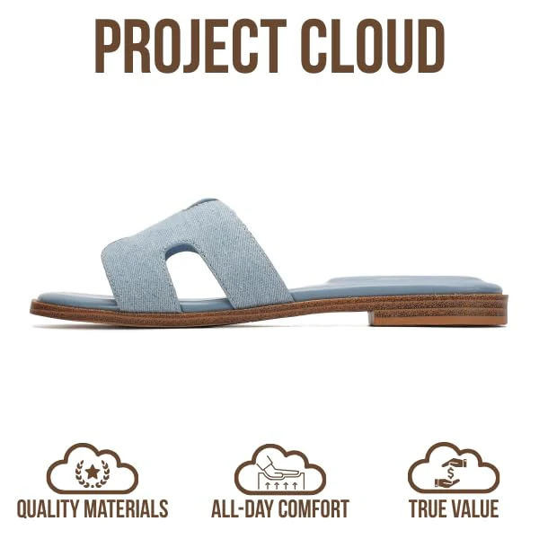 Project Cloud Women's | Genuine Leather Flat Summer Sandals | Memory Foam | Lightweight | Non-Slip - Jannel - Image 112