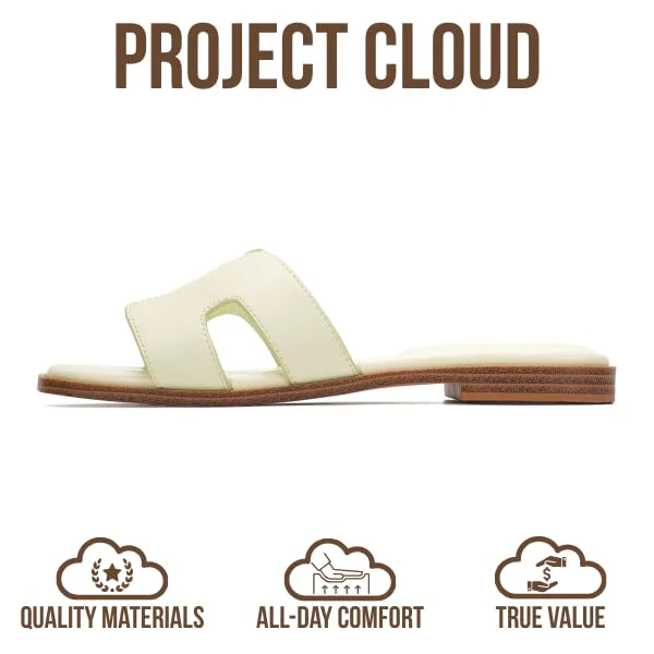 Project Cloud Women's | Genuine Leather Flat Summer Sandals | Memory Foam | Lightweight | Non-Slip - Jannel - Image 118