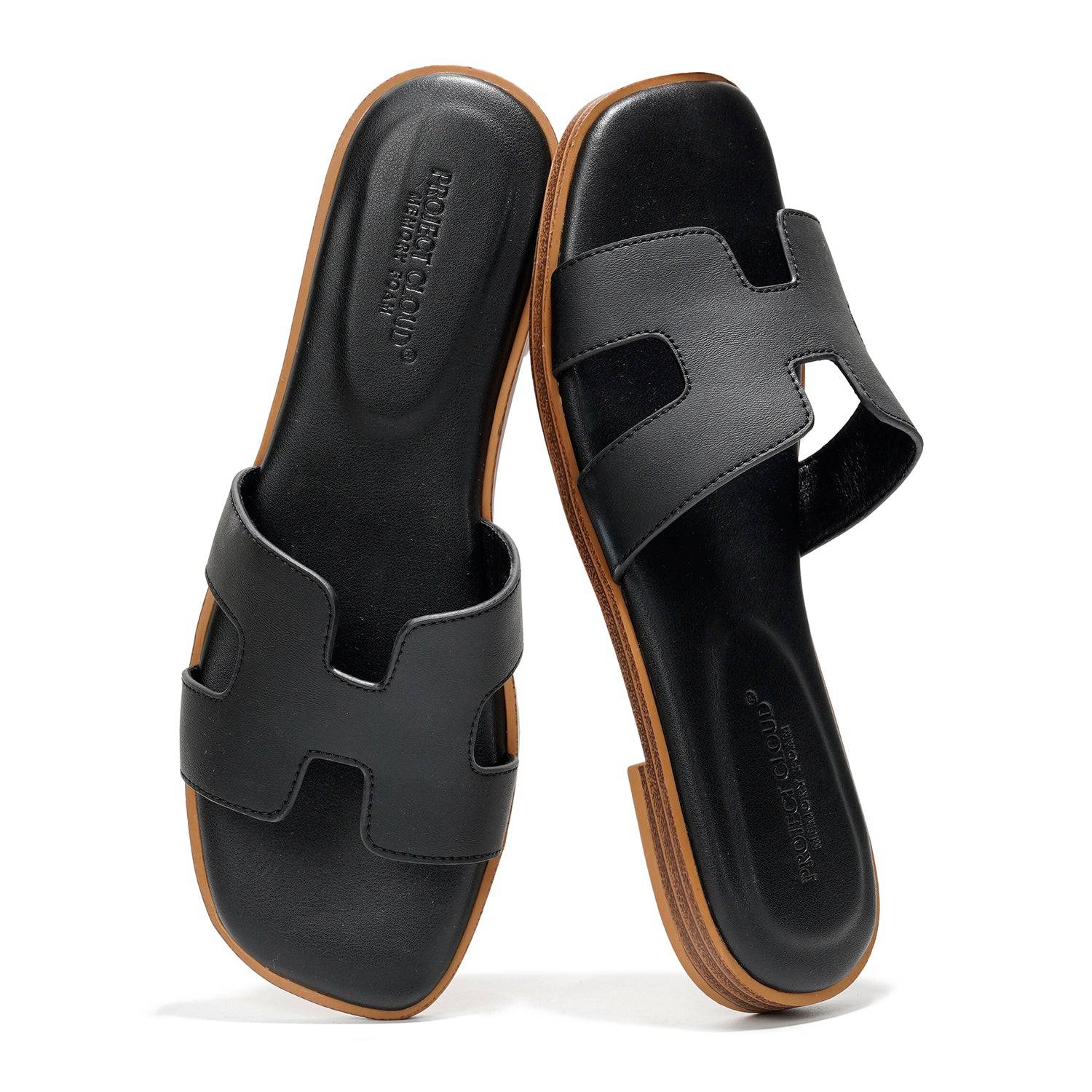 Project Cloud Women's | Genuine Leather Flat Summer Sandals | Memory Foam | Lightweight | Non-Slip - Jannel - Image 12