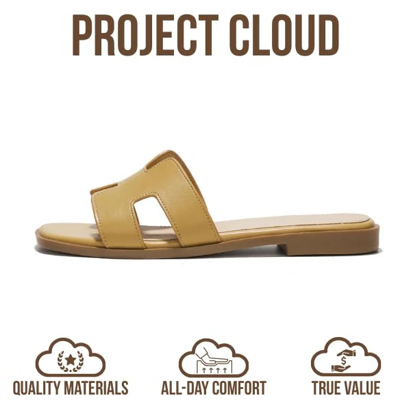 Project Cloud Women's | Genuine Leather Flat Summer Sandals | Memory Foam | Lightweight | Non-Slip - Jannel - Image 22