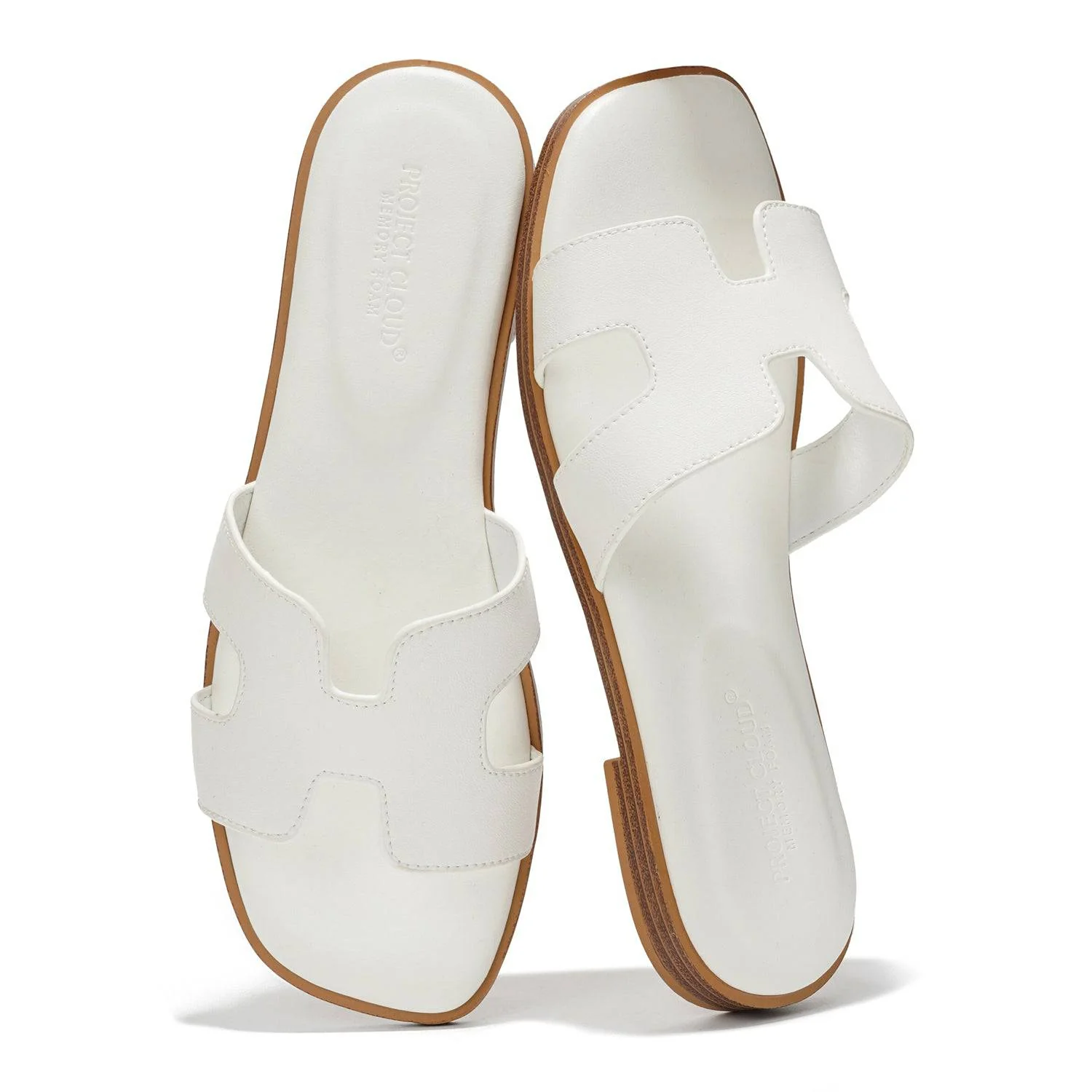 Project Cloud Women's | Genuine Leather Flat Summer Sandals | Memory Foam | Lightweight | Non-Slip - Jannel - Image 25
