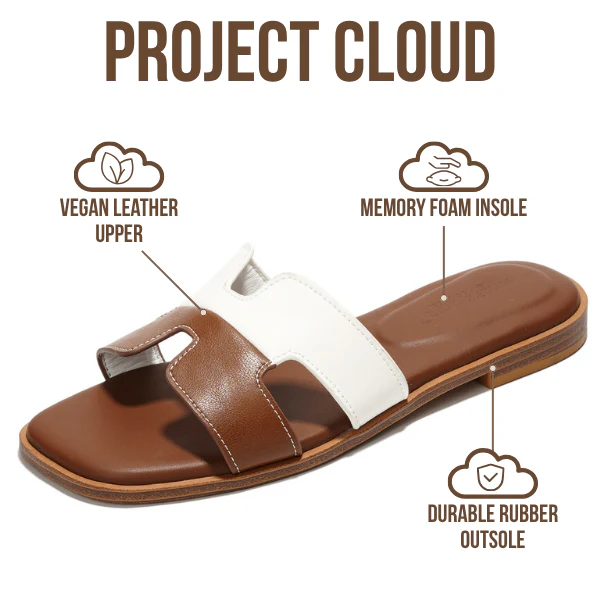 Project Cloud Women's | Genuine Leather Flat Summer Sandals | Memory Foam | Lightweight | Non-Slip - Jannel - Image 33