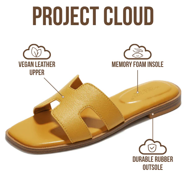 Project Cloud Women's | Genuine Leather Flat Summer Sandals | Memory Foam | Lightweight | Non-Slip - Jannel - Image 42