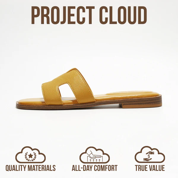 Project Cloud Women's | Genuine Leather Flat Summer Sandals | Memory Foam | Lightweight | Non-Slip - Jannel - Image 43