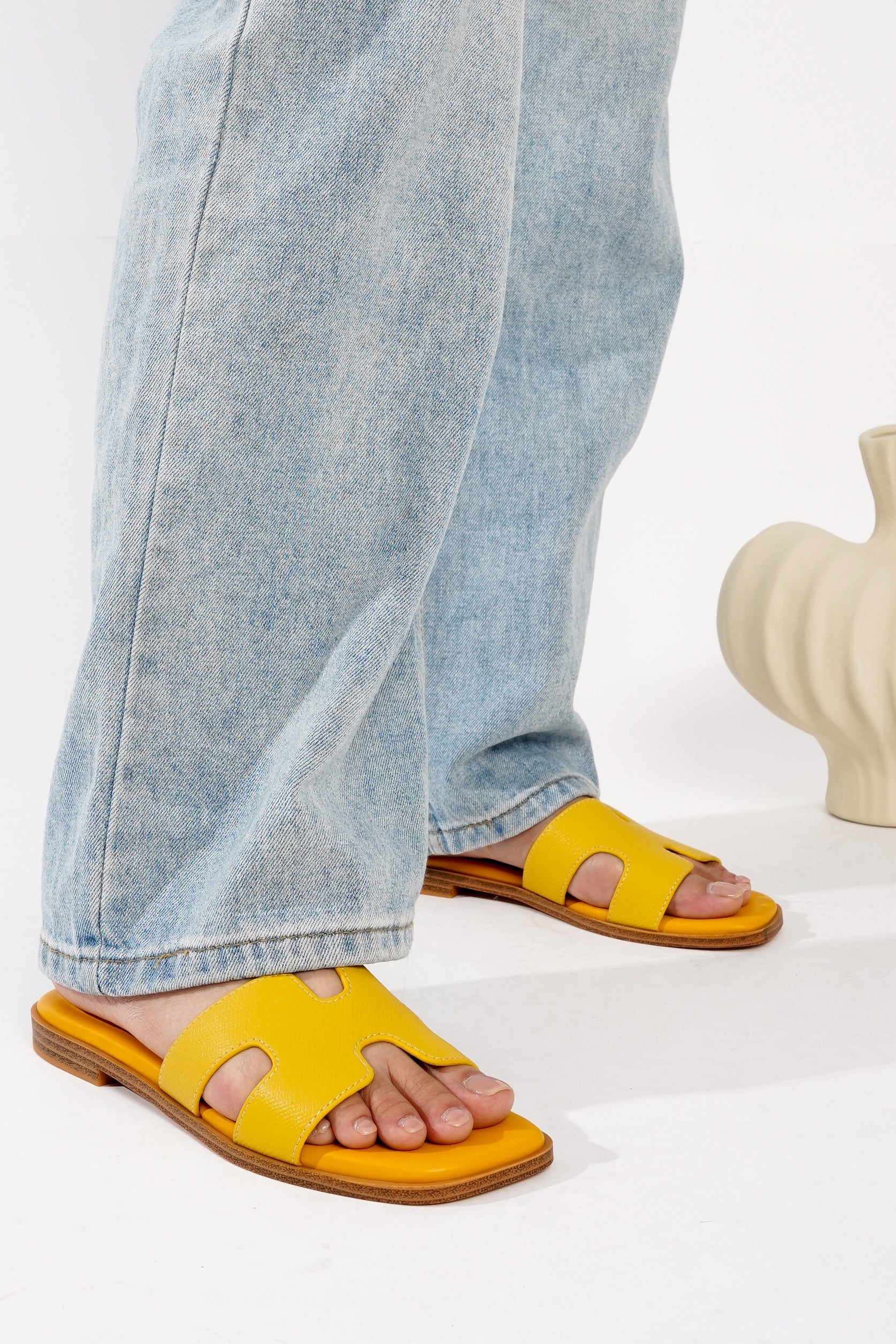 Project Cloud Women's | Genuine Leather Flat Summer Sandals | Memory Foam | Lightweight | Non-Slip - Jannel - Image 45