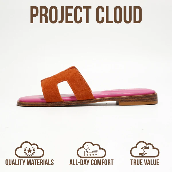 Project Cloud Women's | Genuine Leather Flat Summer Sandals | Memory Foam | Lightweight | Non-Slip - Jannel - Image 49