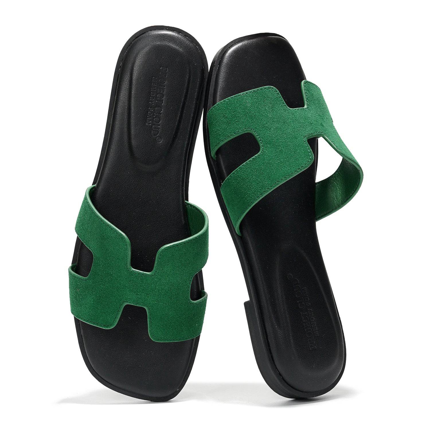 Project Cloud Women's | Genuine Leather Flat Summer Sandals | Memory Foam | Lightweight | Non-Slip - Jannel - Image 52