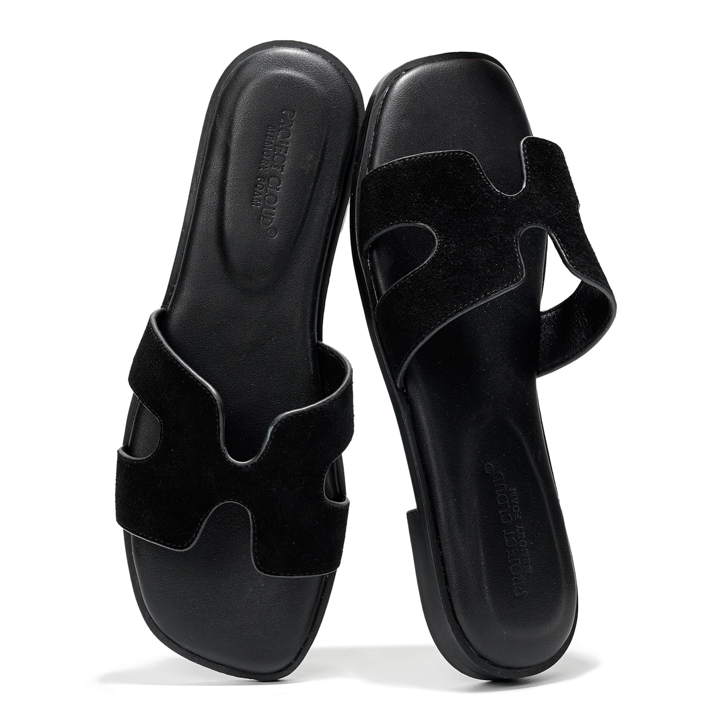 Project Cloud Women's | Genuine Leather Flat Summer Sandals | Memory Foam | Lightweight | Non-Slip - Jannel - Image 64