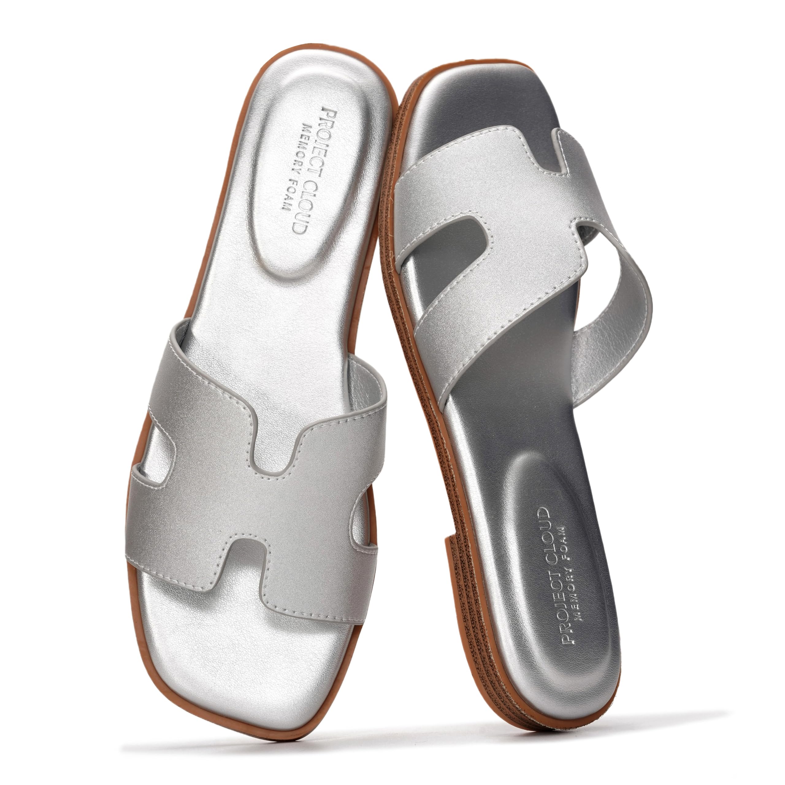 Project Cloud Women's | Genuine Leather Flat Summer Sandals | Memory Foam | Lightweight | Non-Slip - Jannel - Image 69
