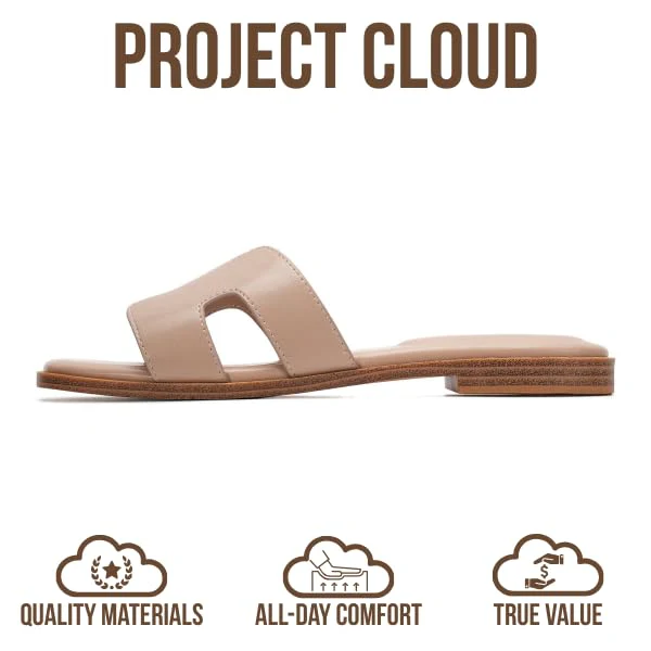 Project Cloud Women's | Genuine Leather Flat Summer Sandals | Memory Foam | Lightweight | Non-Slip - Jannel - Image 77