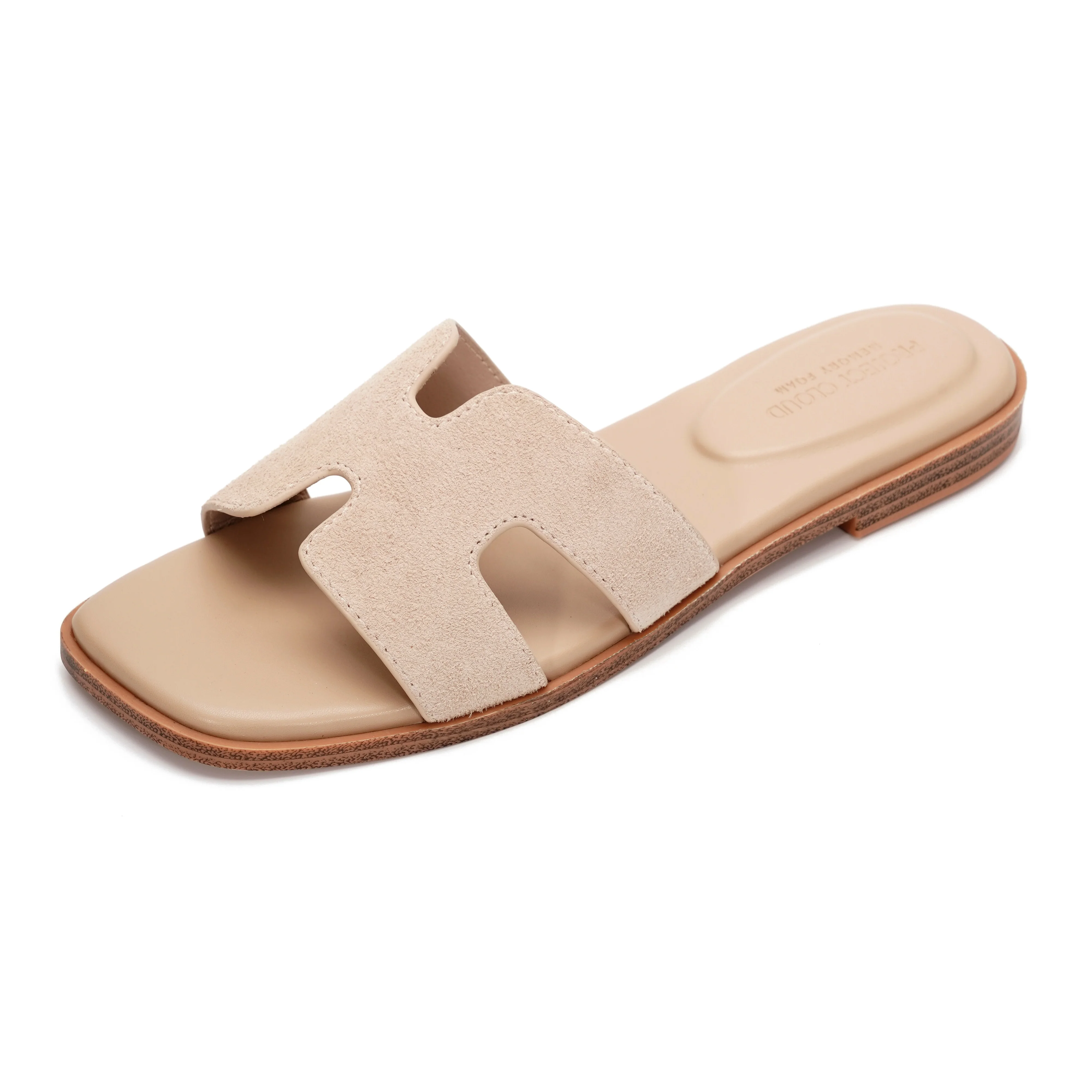 Project Cloud Women's | Genuine Leather Flat Summer Sandals | Memory Foam | Lightweight | Non-Slip - Jannel - Image 80
