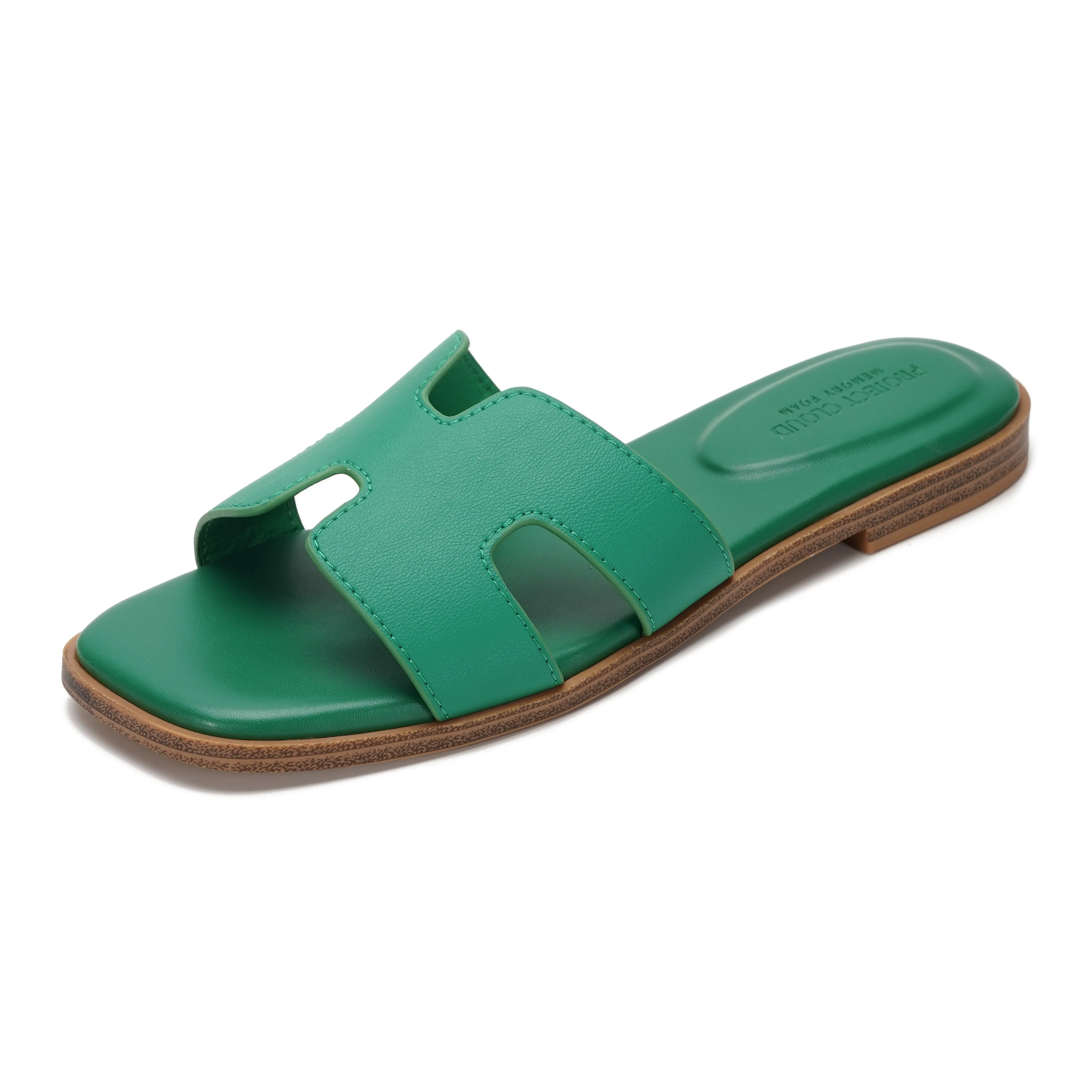 Project Cloud Women's | Genuine Leather Flat Summer Sandals | Memory Foam | Lightweight | Non-Slip - Jannel - Image 85