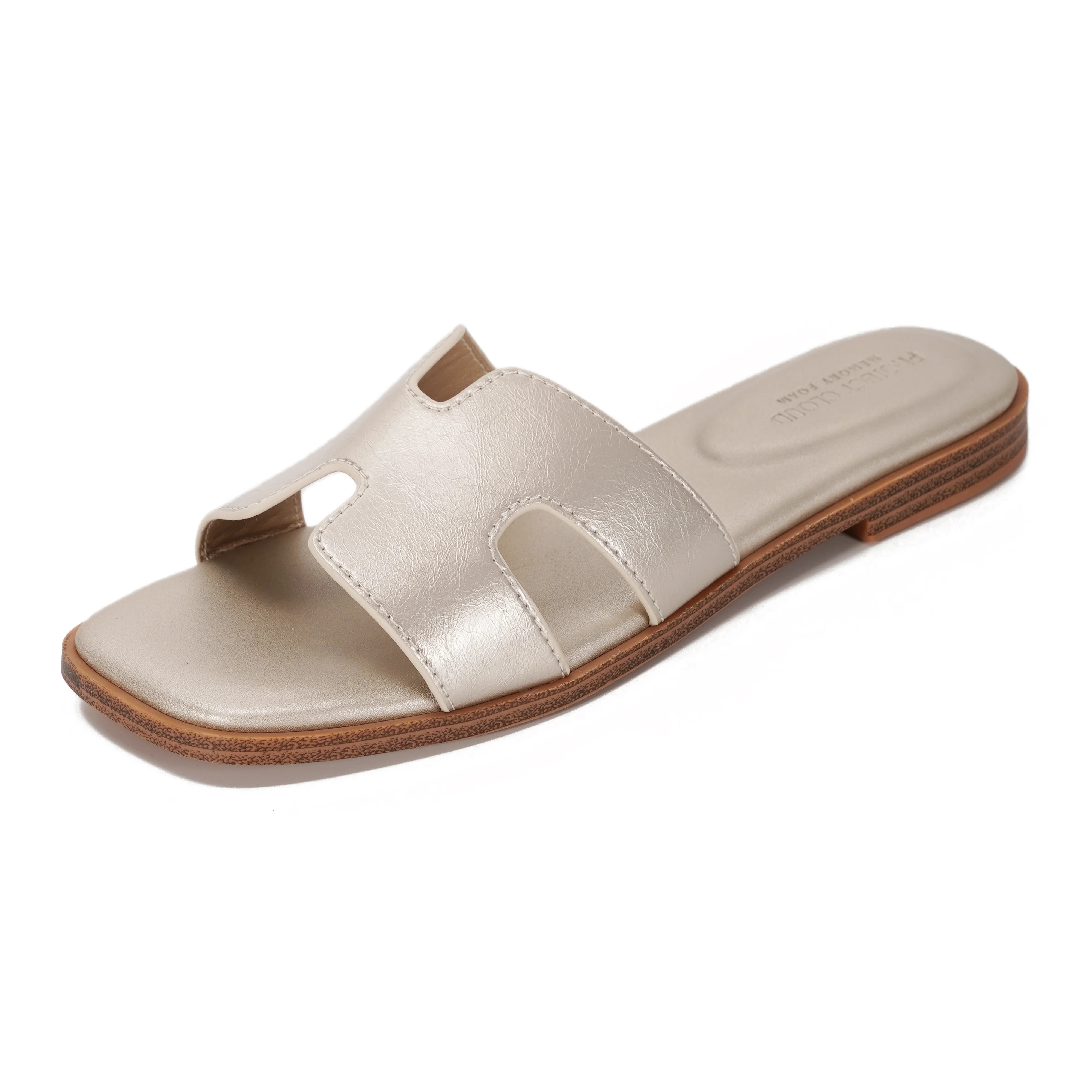 Project Cloud Women's | Genuine Leather Flat Summer Sandals | Memory Foam | Lightweight | Non-Slip - Jannel - Image 90