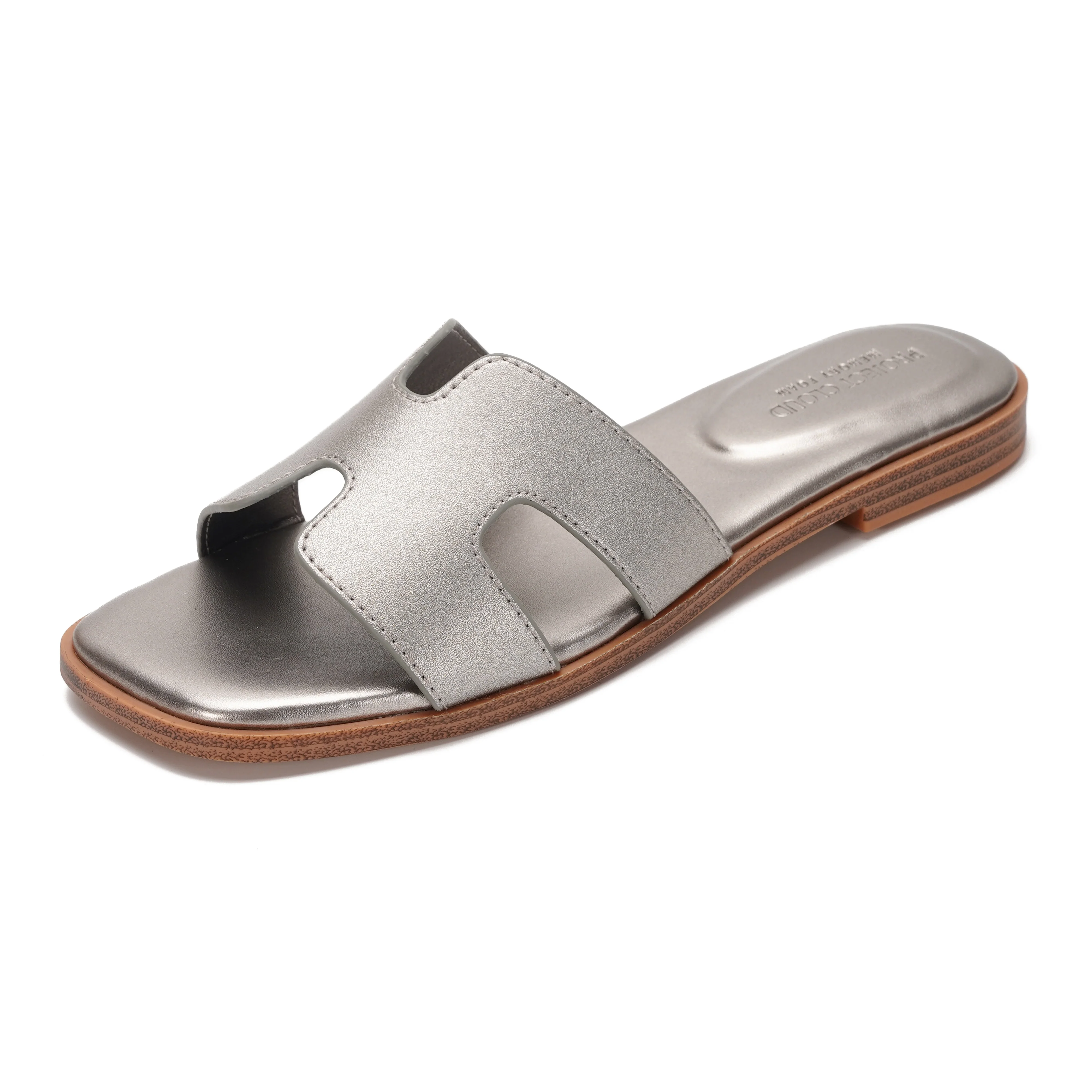 Project Cloud Women's | Genuine Leather Flat Summer Sandals | Memory Foam | Lightweight | Non-Slip - Jannel - Image 95