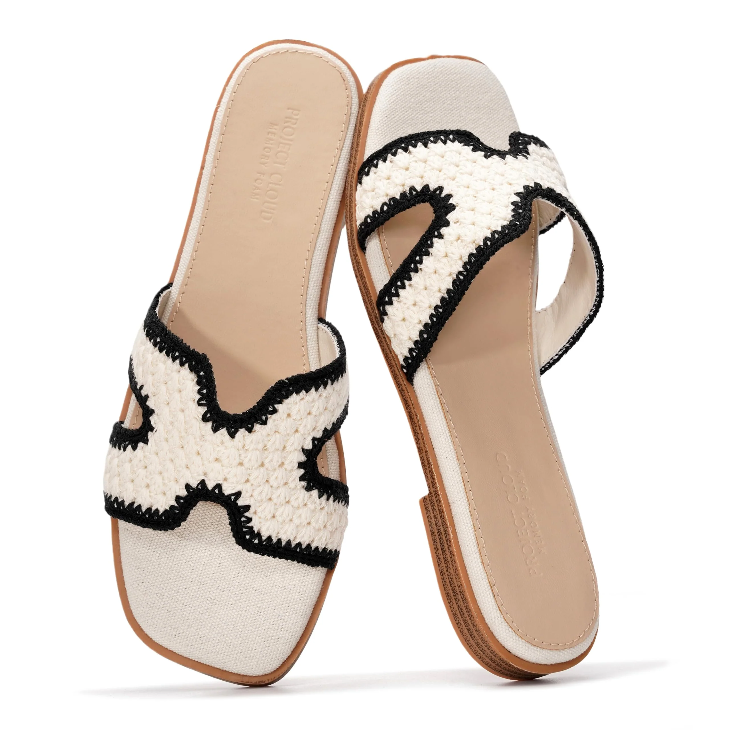 Project Cloud Women's | Genuine Leather Flat Summer Sandals | Memory Foam | Lightweight | Non-Slip - Jannel - Image 99