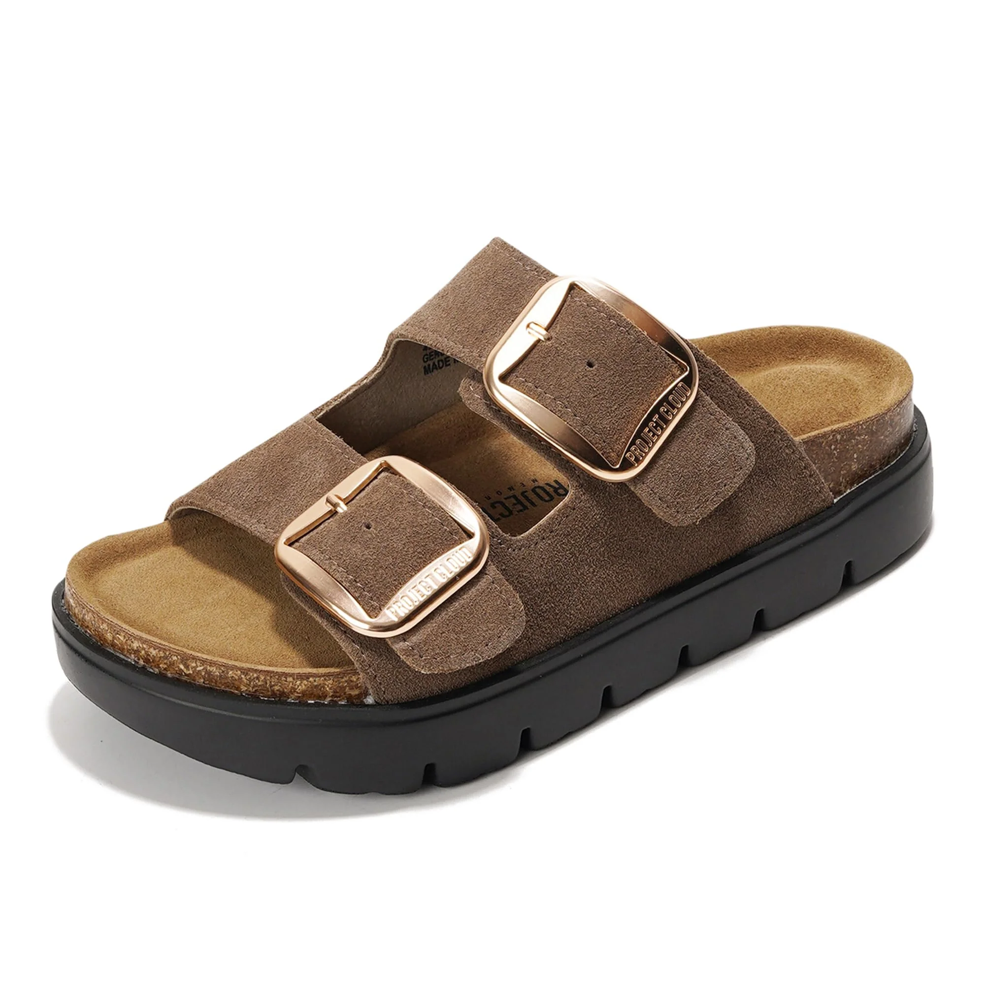 Project Cloud Women's | Genuine Leather Platform Sandals | ProjectPlush | Non-Slip - Greece Chunky - Image 14