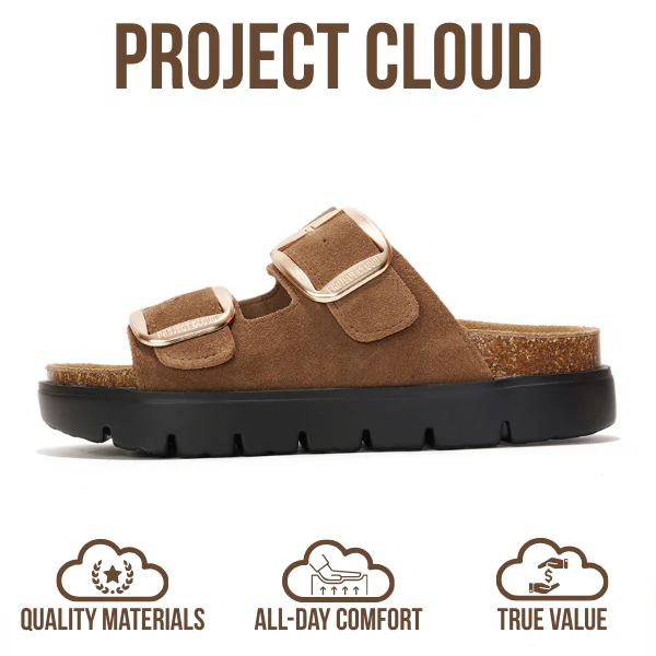 Project Cloud Women's | Genuine Leather Platform Sandals | ProjectPlush | Non-Slip - Greece Chunky - Image 22