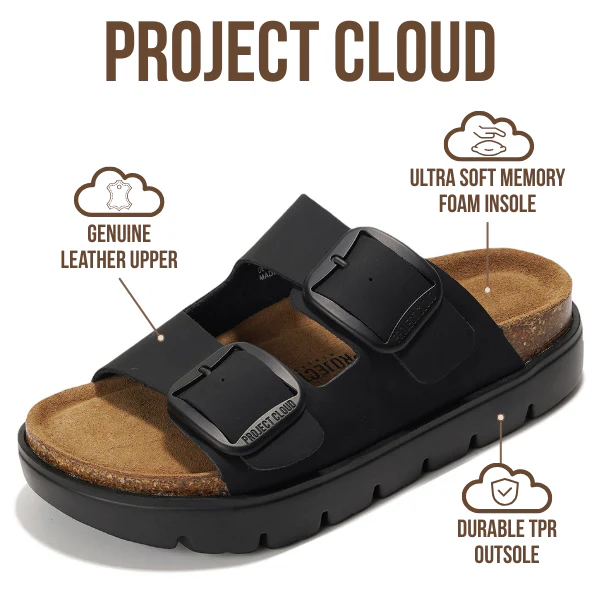 Project Cloud Women's | Genuine Leather Platform Sandals | ProjectPlush | Non-Slip - Greece Chunky - Image 27