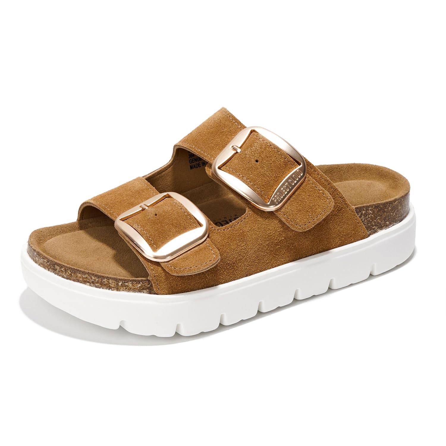 Project Cloud Women's | Genuine Leather Platform Sandals | ProjectPlush | Non-Slip - Greece Chunky - Image 38