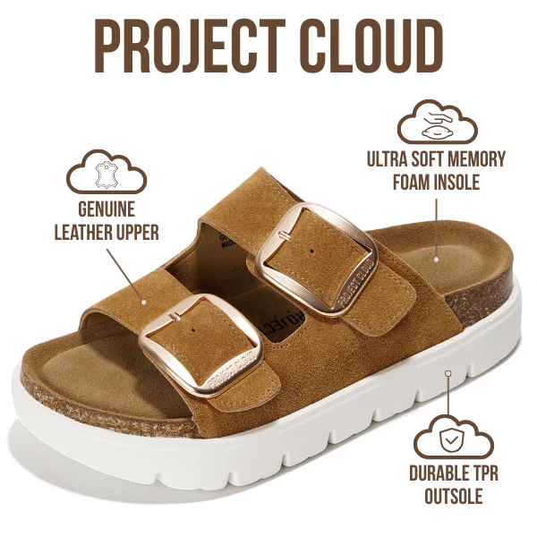 Project Cloud Women's | Genuine Leather Platform Sandals | ProjectPlush | Non-Slip - Greece Chunky - Image 39