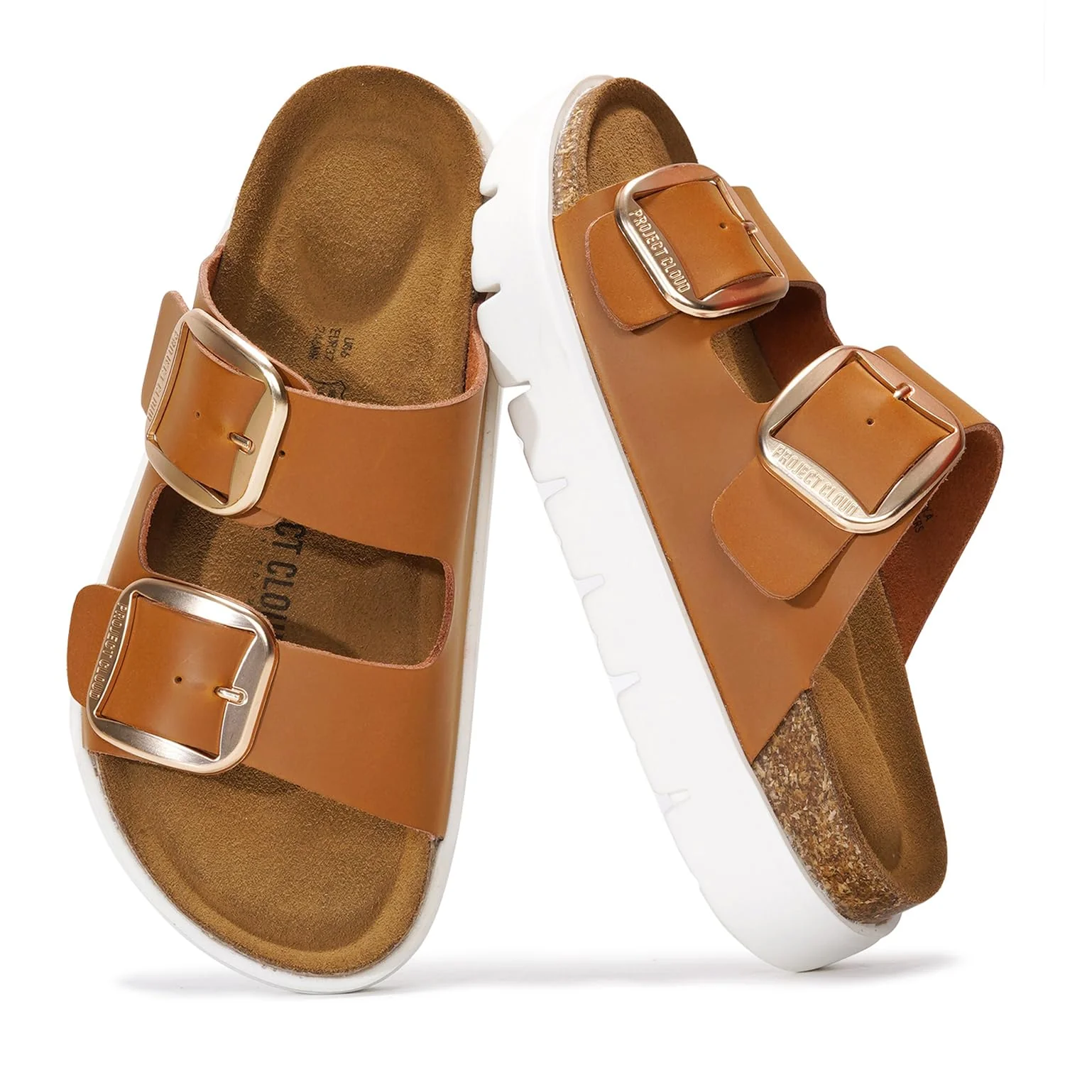 Project Cloud Women's | Genuine Leather Platform Sandals | ProjectPlush | Non-Slip - Greece Chunky - Image 43