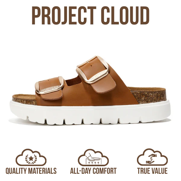 Project Cloud Women's | Genuine Leather Platform Sandals | ProjectPlush | Non-Slip - Greece Chunky - Image 46