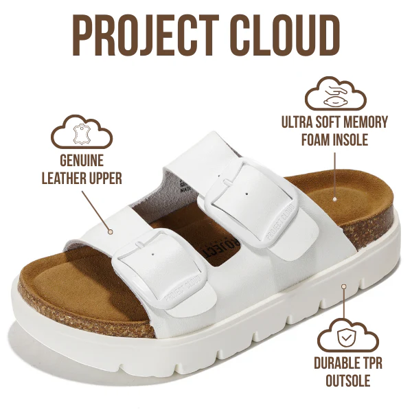 Project Cloud Women's | Genuine Leather Platform Sandals | ProjectPlush | Non-Slip - Greece Chunky - Image 51