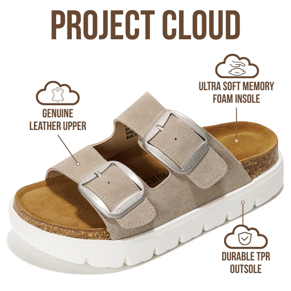 Project Cloud Women's | Genuine Leather Platform Sandals | ProjectPlush | Non-Slip - Greece Chunky - Image 57
