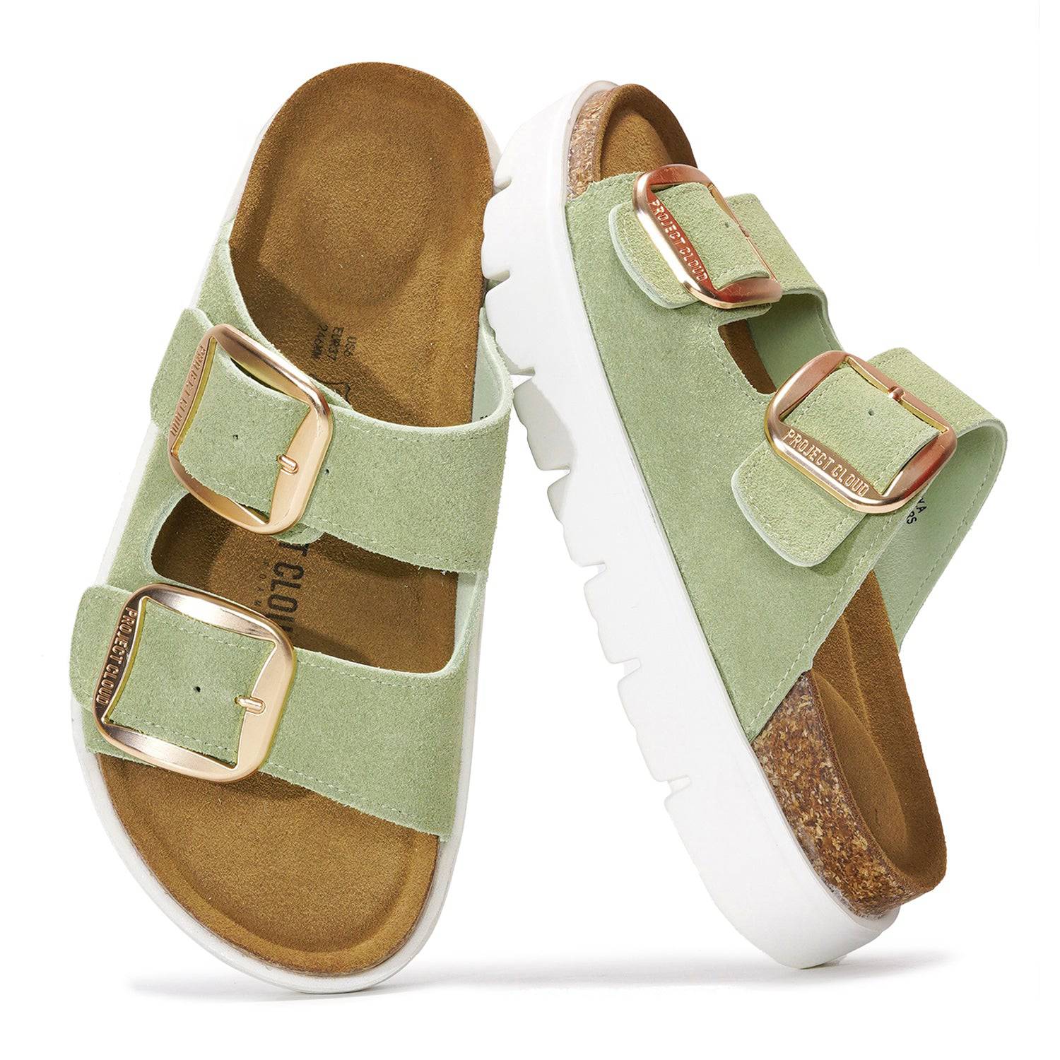 Project Cloud Women's | Genuine Leather Platform Sandals | ProjectPlush | Non-Slip - Greece Chunky - Image 60