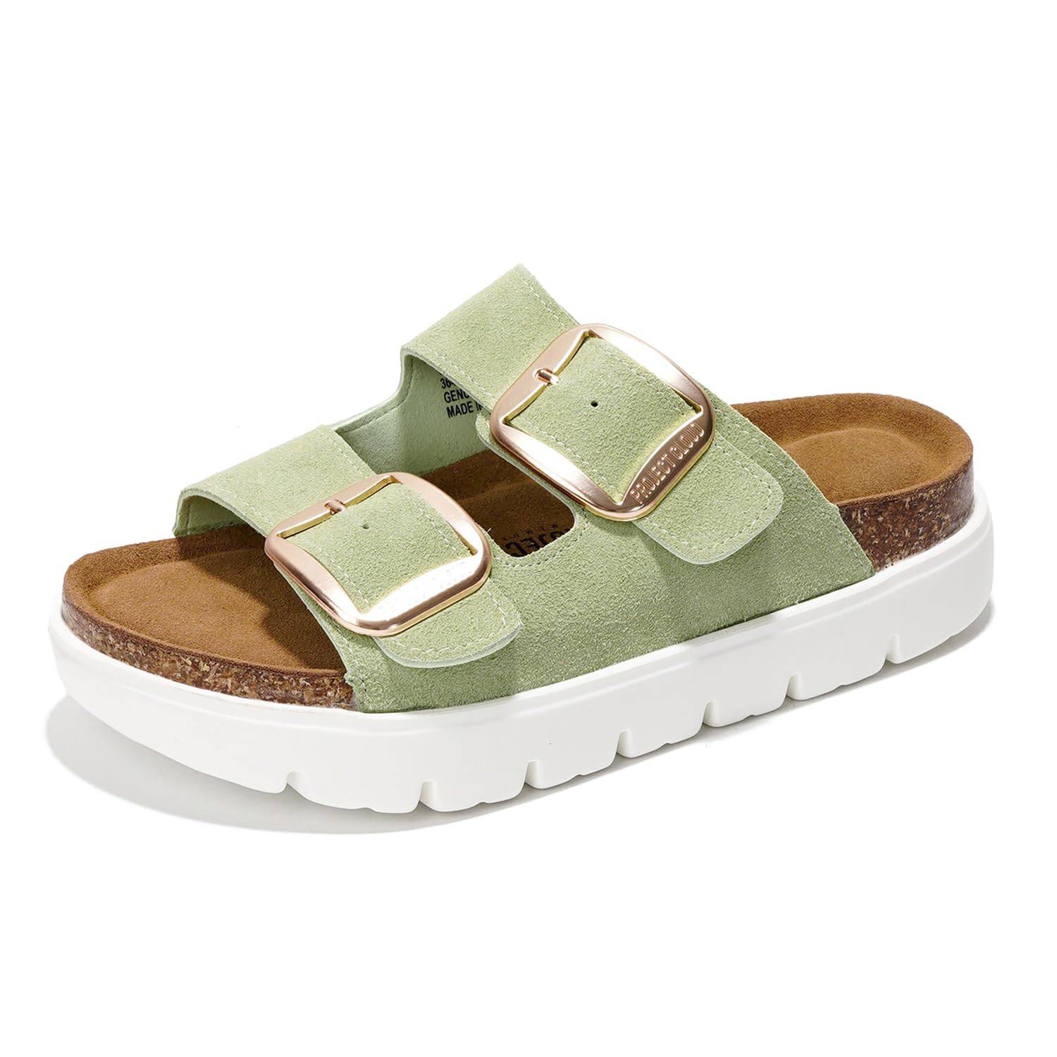 Project Cloud Women's | Genuine Leather Platform Sandals | ProjectPlush | Non-Slip - Greece Chunky - Image 61